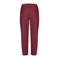 thumbnail image 4 of ClodeEU Women's Harem Pants,Lightweight Loose Fit Capri Pants, Elastic Waist Linen Pants With Pockers Wine,Womens Plus L, 4 of 8