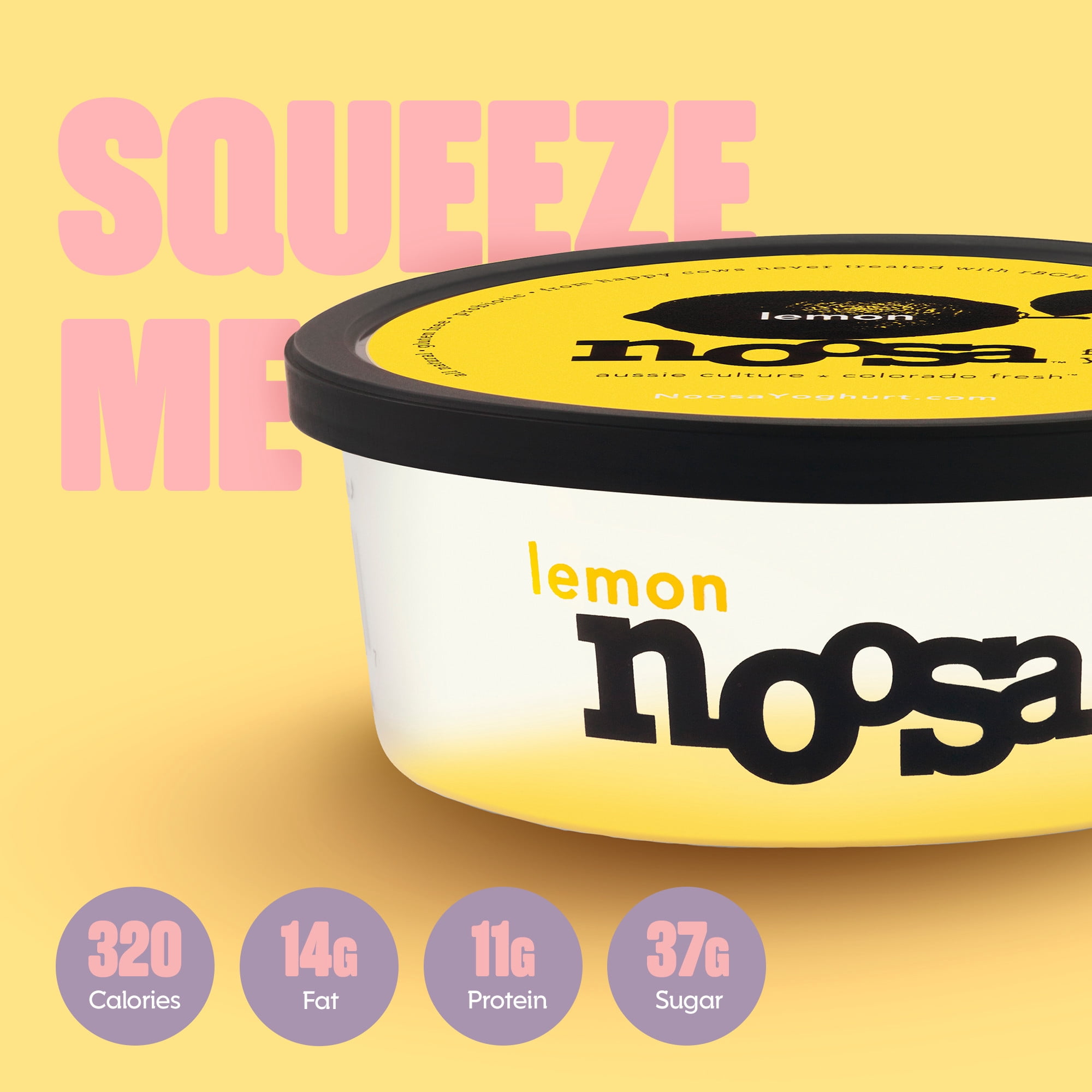 Noosa Yoghurt, Whole Milk Yogurt, Velvety Smooth & Creamy, Lemon, 8 oz Tub