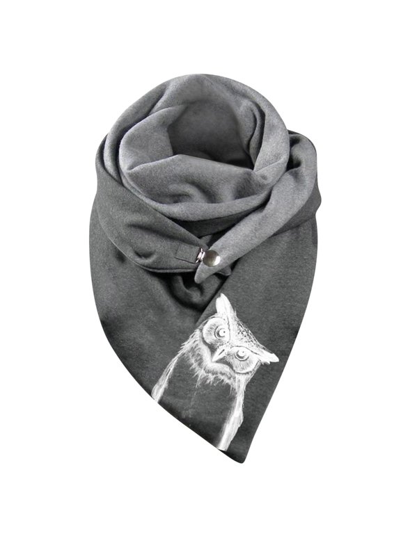 Lilgiuy Women Printing Button Soft Wrap Casual Warm Scarves Shawls Winter Clothes for 2022