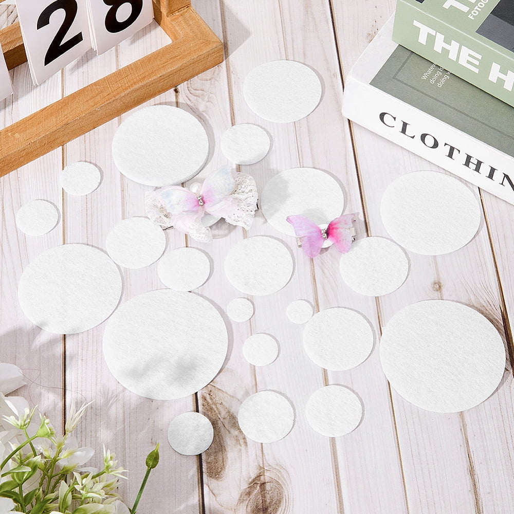1000Pcs 10 Sizes Felt Round Circles White Felt Shapes Pre Cut Non Woven Soft Disc Universal Needlework Handcraft Sewing Small Pad Felting