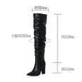 thumbnail image 6 of Pandaie Women's Thigh High Boots Chunky High Heel Slouchy Over the Knee Boots Pointed Toe Sexy Fashion Dress Fall Winter Long Boot Black 5.5, 6 of 8