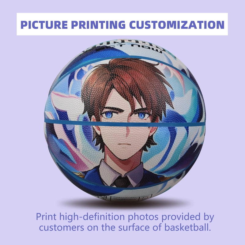 Customized Basketballs,In&Outdoor Soft Leather Official Size 7/6/5 Ball For Boys Girls Basketball Gifts Game Training(Deflated)