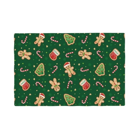 

Placemats Set of 4 green Christmas Element Heat Resistant Non - Slip Place mats Waterproof table mat for Kitchen Dining-4片装