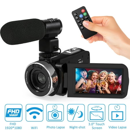 Digital Cameras Hot Shoe - Andoer 1080P HD WiFi Digital Video Camera Camcorder DV Recorder 16X Zoom 3.0