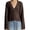Brown, variant on Women's Deep V Neck Cardigan Sweater Button Front Long Sleeve Short Knitted Jacket with Pockets
