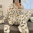 thumbnail image 1 of Pijama de terciopelo Coral Kawaii Sanrio Kuromi, ropa de casa acolchada y gruesa con dibujos animados de Hello Kitty Cinnamoroll, Otoño e Invierno, 1 of 4