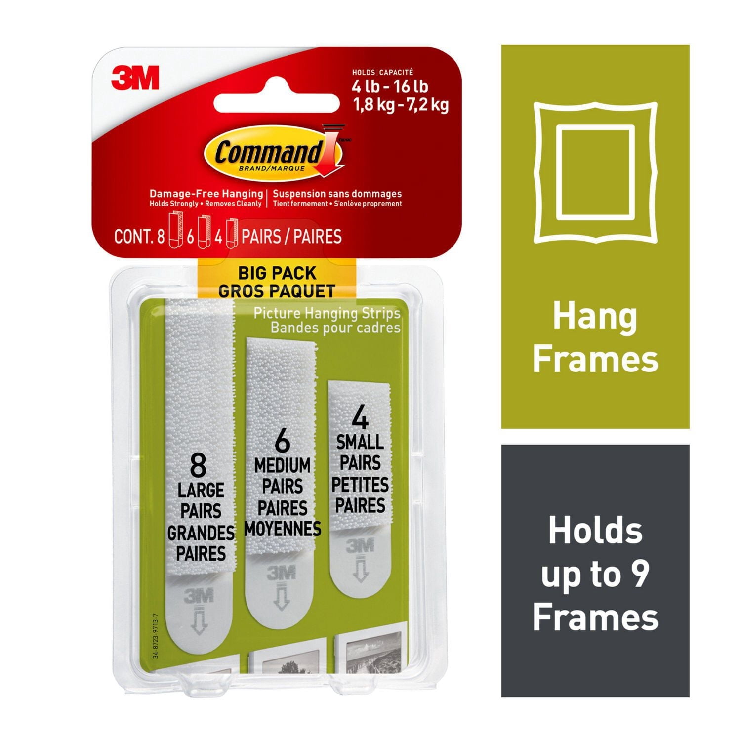 Command™ Assorted Picture Hanging Strips, 17211-BPEF, big pack