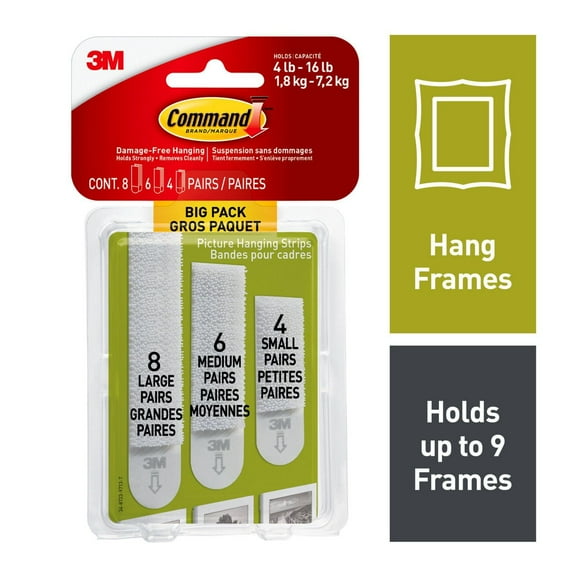 Command™ Assorted Picture Hanging Strips, 17211-BPEF, big pack