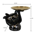 thumbnail image 2 of Estatuilla de gato Zulema Bandeja de almacenamiento de mesa Resina Negro, 2 of 8