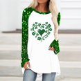 thumbnail image 2 of Plebaso Hauts pour Femmes de la Saint-Patrick Blouses à Col Rond Trèfle Imprimé Manches Longues T-Shirts Décontractés pour Femmes, 2 of 4