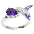 thumbnail image 2 of Naierhg Bird Water Drop Faux Amethyst Cubic Zirconia Women Engagement Wedding Open Ring, 2 of 5