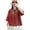 Red, variant on Ruimatai Women's Mandarin Collar Floral Embroidery Half Sleeve Loose Fit Casual Blouses for Women Daily Summer All-Day Comfort Wear