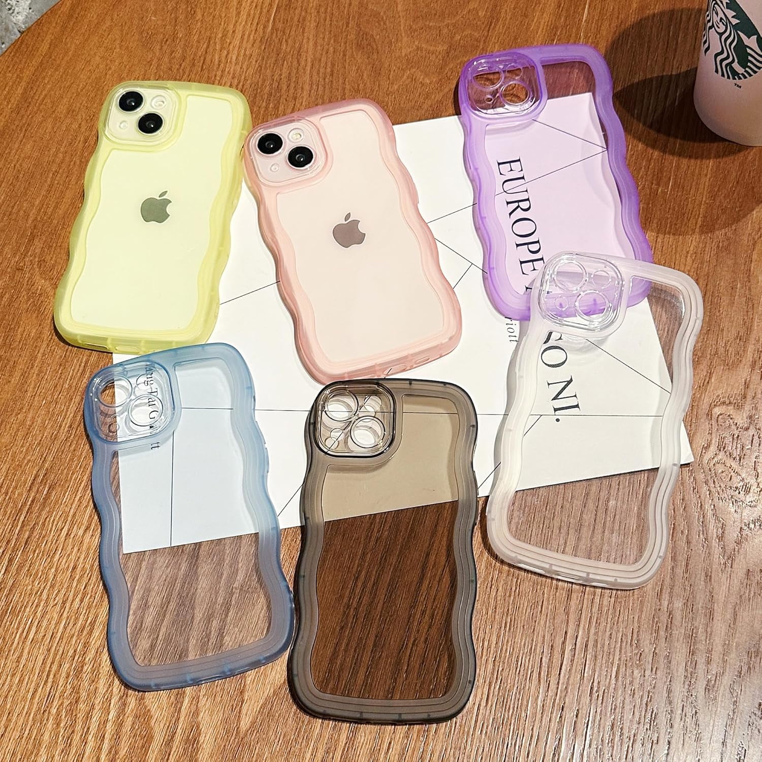 TIANLI for iPhone 15 Pro Case, Cute Silicone Case for iPhone 15 Pro, Shockproof Protective Phone Case for iPhone 15 Pro, Clear/Purple
