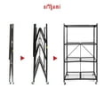 thumbnail image 4 of Origami R5 4-Shelf Heavy-Duty Folding Metal Storage Rack Unit with Wheels, Black, 4 of 10