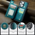thumbnail image 3 of SaniMore for iPhone 14 Pro Wallet Case, RFID Blocking PU Leather Kickstand Credit Slots Flip Folio Protective Case, Double Magnetic Clasp Durable Shockproof Cover for iPhone 14 Pro, Blue, 3 of 9