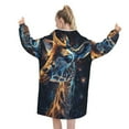 Animal art blanket hoodie, wool blanket sweatshirt for adult