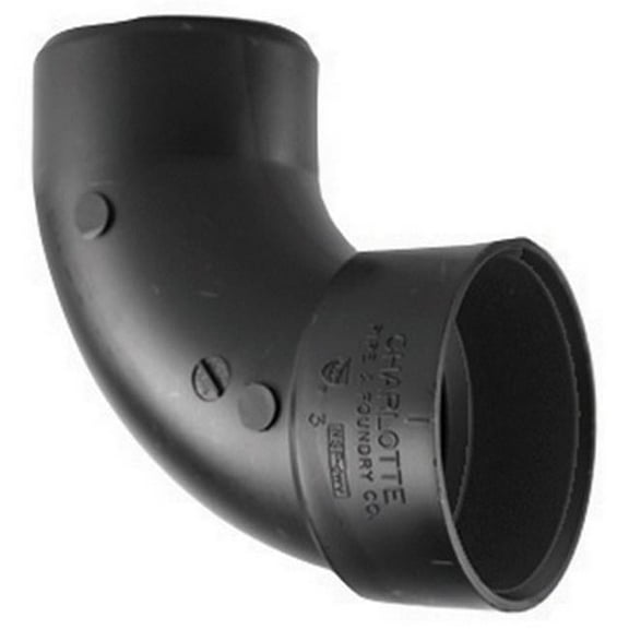 Charlotte Pipe 3 in. Hub X 3 in. D Spigot ABS 90 Degree Elbow
