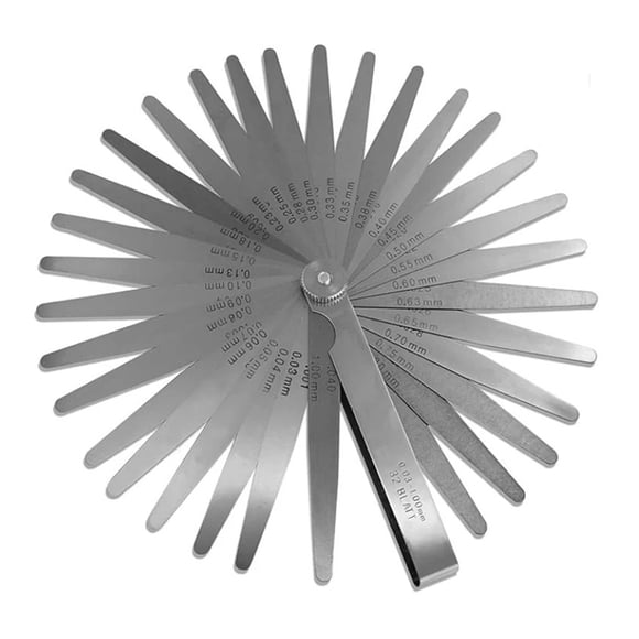 32-Piece Feeler Gauge Stainless Steel Thickness Gauge Tapered Feeler Gauge Set for Measuring Gap ,Precise Clear