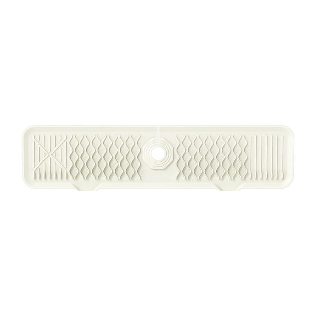Bandeja de silicona para grifo, protector de fregadero, plegable, longitud 61 cm, accesorios para Beige