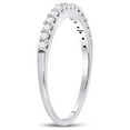 thumbnail image 3 of 14kt White Gold Womens Round Pave-set Diamond Single Row Wedding Band 1/4 Cttw, 3 of 4