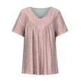 thumbnail image 5 of Floenr Women's Plus Size Tops,Women Plus Size Short Sleeves V-Neck Print Blouse Pullover Tops Shirt, 5 of 5
