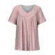 thumbnail image 5 of Blusa Informal Elegante Para Mujer, Talla Grande, Manga Corta, Cuello en V, Estampado, Jersey Odeerbi  ODB163977, 5 of 5