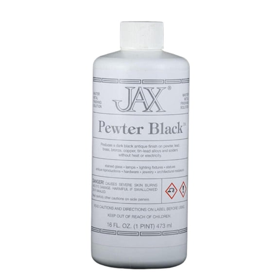 Jax Pewter Black Patina for Solder, Lead, Brass, Copper & More 16oz.