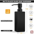thumbnail image 3 of Black Soap Dispenser Bathroom, Glass Hand Soap Dispenser with Stainless  Pump, 12 fl oz/350ml Refillable Dish Dispensers for Kitchen, Modern Liquid  Bottles for Bathroom Countertop, 3 of 7