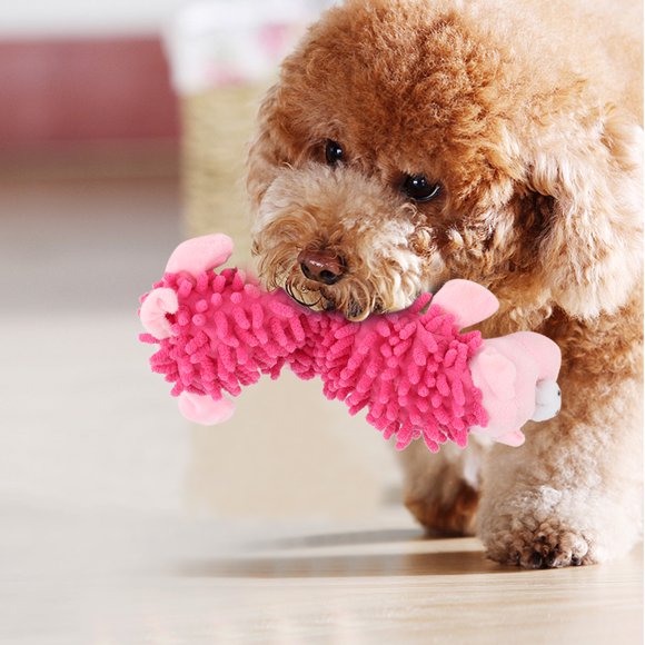 Non- Small Dog Plush Toy, Small Dog Toy, Brown Dog Cute Animal Shape Molar Teeth Playing Biting For Dog Plush Toy Pet Toy Pink Pig