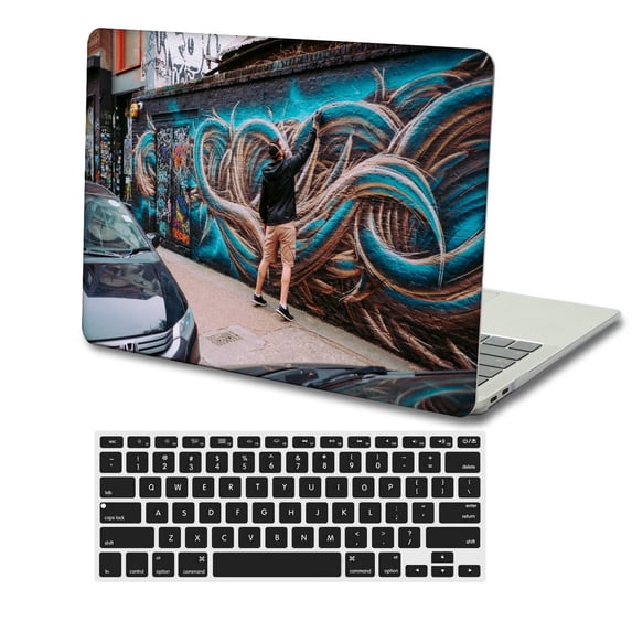 KSK KAISHEK Hard Shell Case Cover Compatible MacBook Pro 15" 2016 2017 2018 2019 A1990 A1707 + Black Keyboard Cover, Painting A 0183