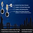 thumbnail image 2 of Gem Stone King 925 Silver and 10K Yellow Gold Black Onyx Earrings for Women | 3.20 Cttw | Gemstone December Birthstone | Oval 8X6MM, 2 of 6
