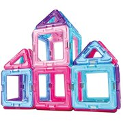 Magformers Inspire Clear 30 Pieces, Pink and Purple, Magnetic Geometric tiles STEM Toy Ages 3+