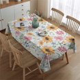 thumbnail image 2 of White Sunflower Colorful Flower Pattern Rectangle Tablecloth 60"x84",Waterproof Polyester Rectangle Table Cloth, Wipeable Spillproof Polyester Tablecloth for Dining, Camping, Indoor and Outdoor, 2 of 5