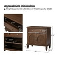 thumbnail image 6 of Tina's Home 27" Tall Traditional Storage Wood End Table with Charging Station & Adjustable Shelf, Side Table for Apartment and Living Room Walnut, 6 of 7