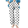 thumbnail image 6 of breaise Girls Wide Leg Pants Cute Ploka Dots Print Elastic Yoga Trousers Lightweight High Waist Casual Lounge Pants with Pockets for Kids, 6 of 8