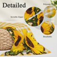 thumbnail image 2 of Spring Sunflowers Pillow Covers, Linen Long Throw Pillow Case, Yellow White Plaid Farmhouse Rustic Holiday Pillow Protector Decorative Cushion Cover for Living Room/Bedroom 20" x 30", 2 of 8