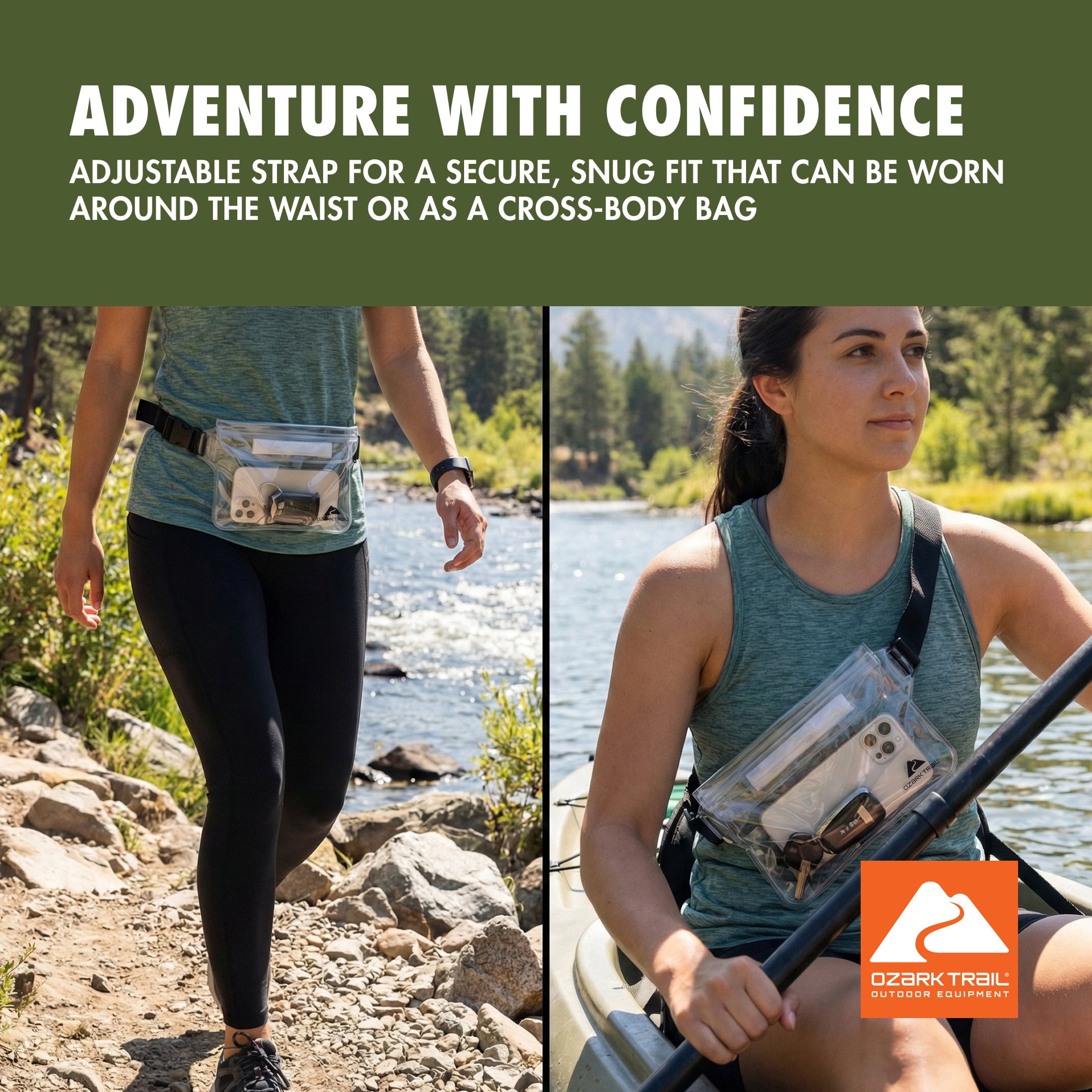Ozark Trail Splash-Resistant On Waist Pouch with Adjustable Strap