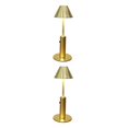 thumbnail image 3 of Baohd Dimmable Bedside Table Lamp Elegant Bar Decor Battery Powered Umbrella Gold 2Set, 3 of 6