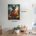 thumbnail image 2 of KLL Moonlit Hairless Cat Monk Print Farmhouse Canvas Wall Art,Wall Decorations For Living Room Office Canvas Wall Decor for Home Decorations, 12'×16’’, 2 of 8