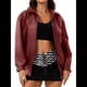 thumbnail image 2 of Chaquetas de Holgadas de Larga con Solapa para Mujer, Moda Otoño 2025, Ropa de Invierno. Vino Tinto XL, 2 of 10