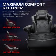 RESPAWN 900 Console Gaming Recliner with Footrest and Lumbar Support - Comfortable Ergonomic Gaming Chair with Headrest, No Wheels, Reclining, Heavy Duty, Racing Style Video Game Chairs - Gray