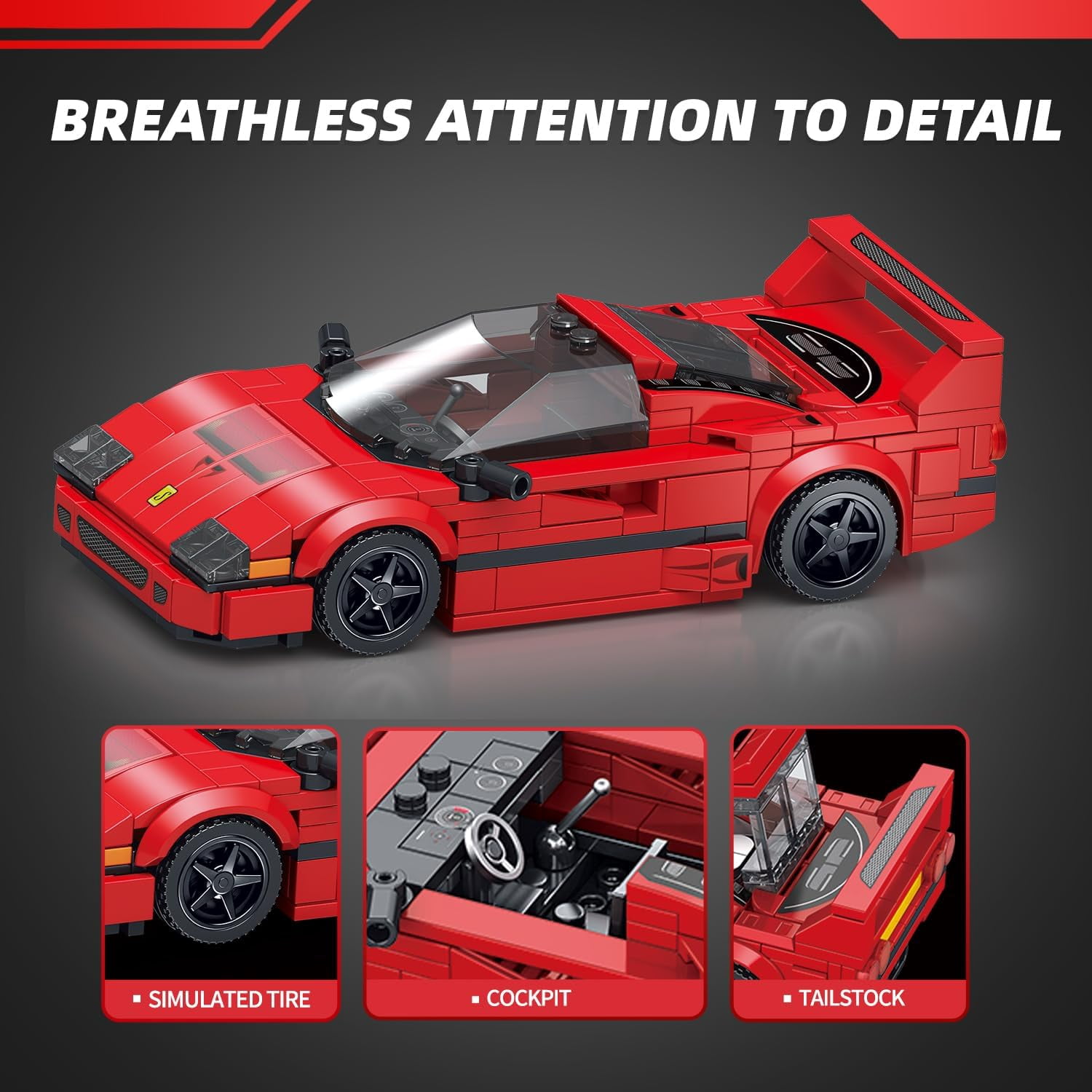 Car Building Kit with Display Case, Cool Collectible Model Super Race Car Building Blocks Set, 1:24 Scale Collectible Model Cars Set for Sports car Lovers 322PCS