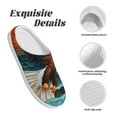 thumbnail image 5 of Daiia Textured Bald Eagle Print Women’s Fuzzy Slippers Memory Foam Lightweight House Shoes Cozy Loafer Flannel House Shoes-35/36, 5 of 7