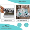 thumbnail image 3 of Flower Elastic Fitted Tablecloth, Wood Butterfly Daisy Rustic Blue Floral Wipeable Square Table Cover, for Indoor Holiday Family Banquet and Outdoor Patio Use, Fits to 36 x 36 in Table, 3 of 4