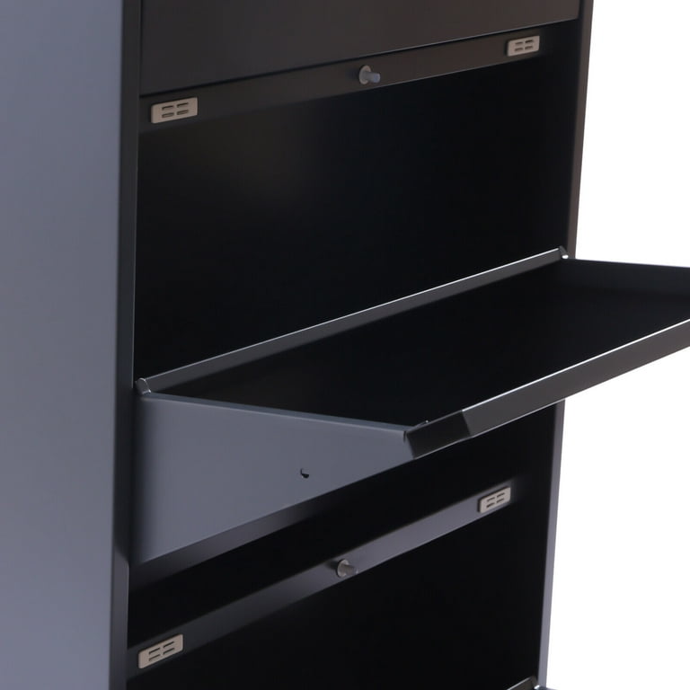Wall Mounted Modern Shoe Rack-No-Assembly 3 Drawer Shoe Storage Metal  Cabinet