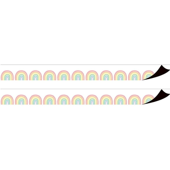 Teacher Created Resources Pastel Pop Rainbows Magnetic Border, 24 Feet Per Pack, 2 Packs