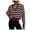 Brown, variant on vigerkar Women Striped Sweater V Neck Sweaters Woman Cute Sweater Trendy Knit Long Sleeve Loose Pullover Sweaters (Sky Blue, L)