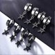 thumbnail image 3 of Men Earrings, Stainless Steel Hoop Stud Earrings Set for Women Girls, 3 Pairs/6 Pairs/10Pairs Small Huge Sliver Gold Black, 3 of 4