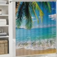thumbnail image 6 of Fenyluxe Palm Tree Shower Curtain Set for Kids Teens Adults with Hooks, 100% Polyester Fabric, Waterproof, Quick Drying, Various Sizes 69"x72, 6 of 7