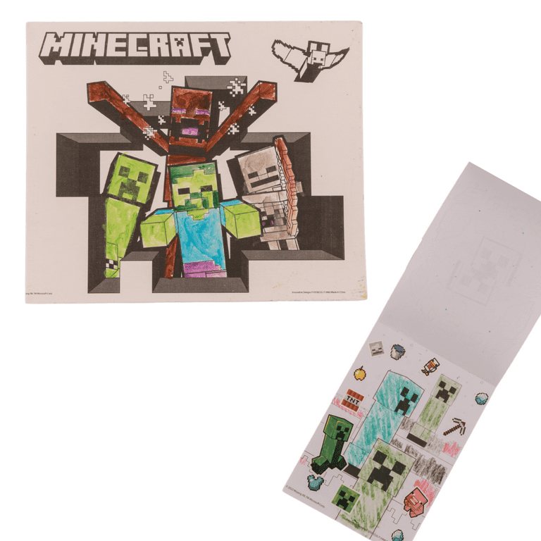 Minecraft Kids Art Kit with Carrying Tin Gel Pens Markers Stickers 500 PC, Size: 10.75 x 12 x 1.65